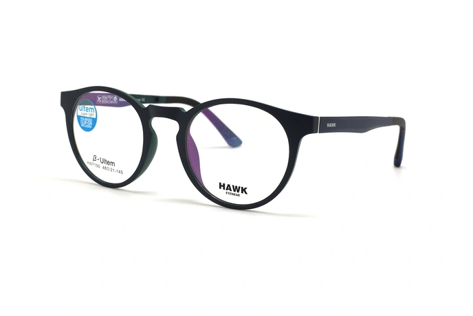 عینک طبی گرد رویه دار هاوک - HAWK HW7190 - عکاسی وحدت - عکس زاویه سه رخ