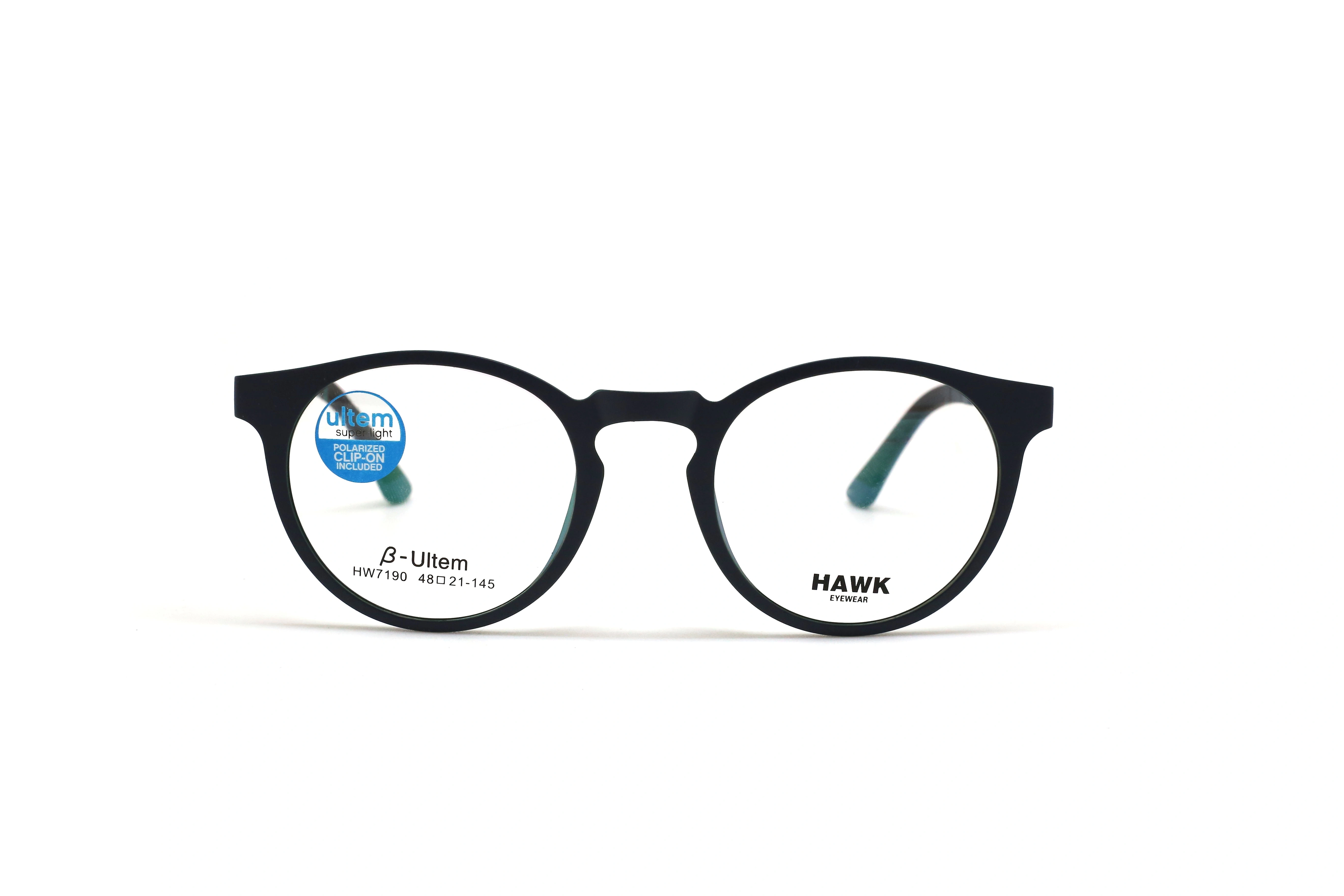 عینک طبی گرد رویه دار هاوک - HAWK HW7190 - عکاسی وحدت - عکس زاویه روبرو