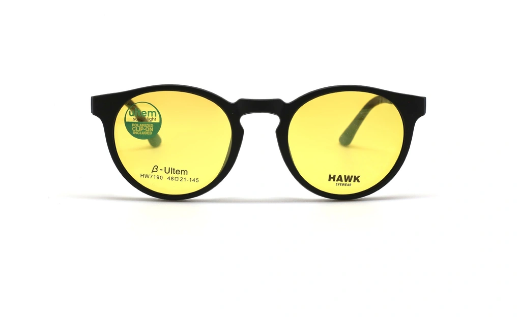 عینک طبی گرد رویه دار هاوک - HAWK HW7190 - عکاسی وحدت - عکس از رویه زرد