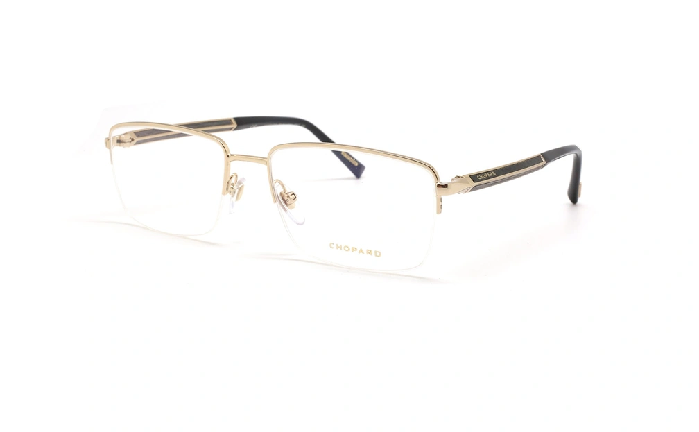 عینک طبی زیر گریف شوپارد با دسته کربن و چوب -  Chopard VCHC98 - عکاسی وحدت - عکس زاویه سه رخ