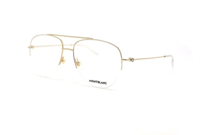 عینک طبی زیرگریف فلزی طلایی طرح خلبانی مون بلان - زاویه سه رخ