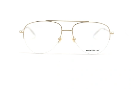 عینک طبی زیرگریف فلزی طلایی طرح خلبانی مون بلان - زاویه روبرو