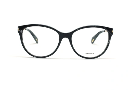 عینک طبی مشکی طلایی دسته فلزی بدنه کائوچو پلیس - عکاسی وحدت - زاویه روبرو