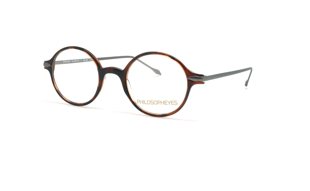 عینک طبی گرد  فیلسوفایز - PHILOSOPHEYES PHP936-رنگ قهوه ای هاوانا- عکاسی وحدت - عکس زاویه سه رخ