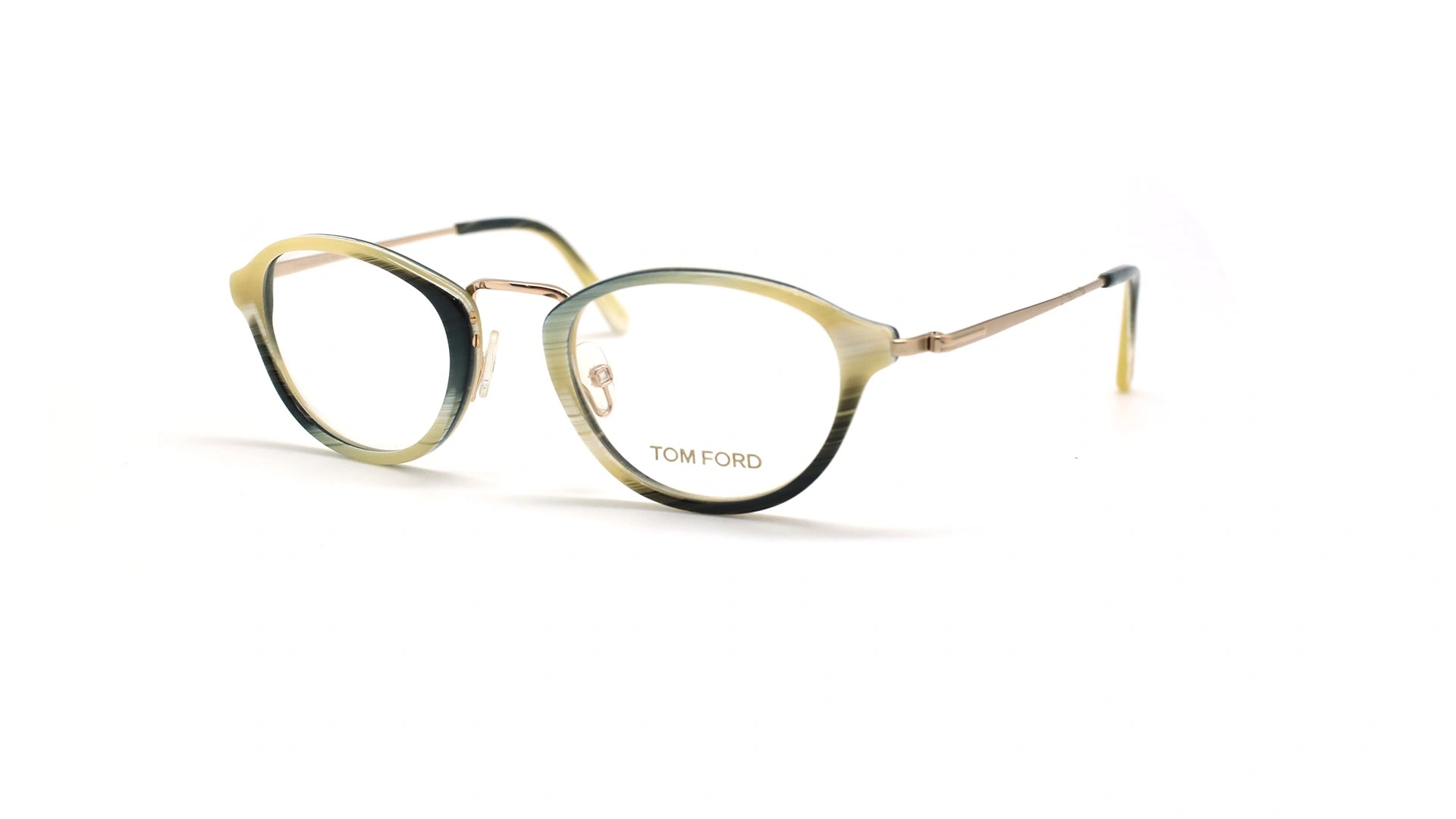 عینک طبی بیضی تام فورد - TOM FORD TF5321 - مشکی کرم - عکاسی وحدت - زاویه سه رخ