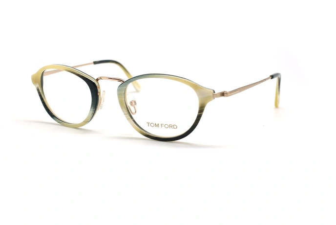 عینک طبی بیضی تام فورد - TOM FORD TF5321 - مشکی کرم - عکاسی وحدت - زاویه سه رخ 