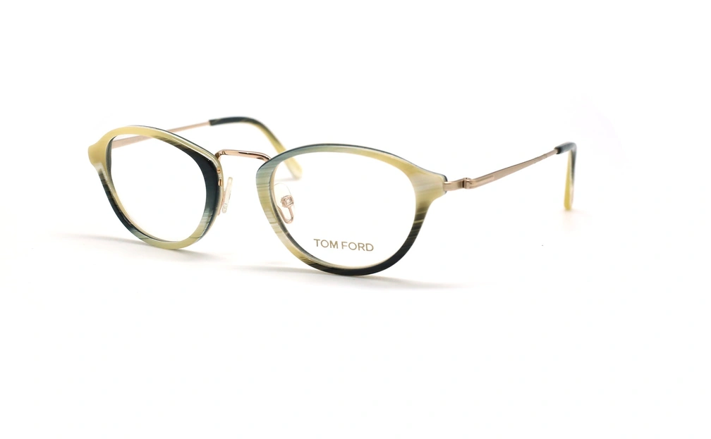 عینک طبی بیضی تام فورد - TOM FORD TF5321 - مشکی کرم - عکاسی وحدت - زاویه سه رخ 