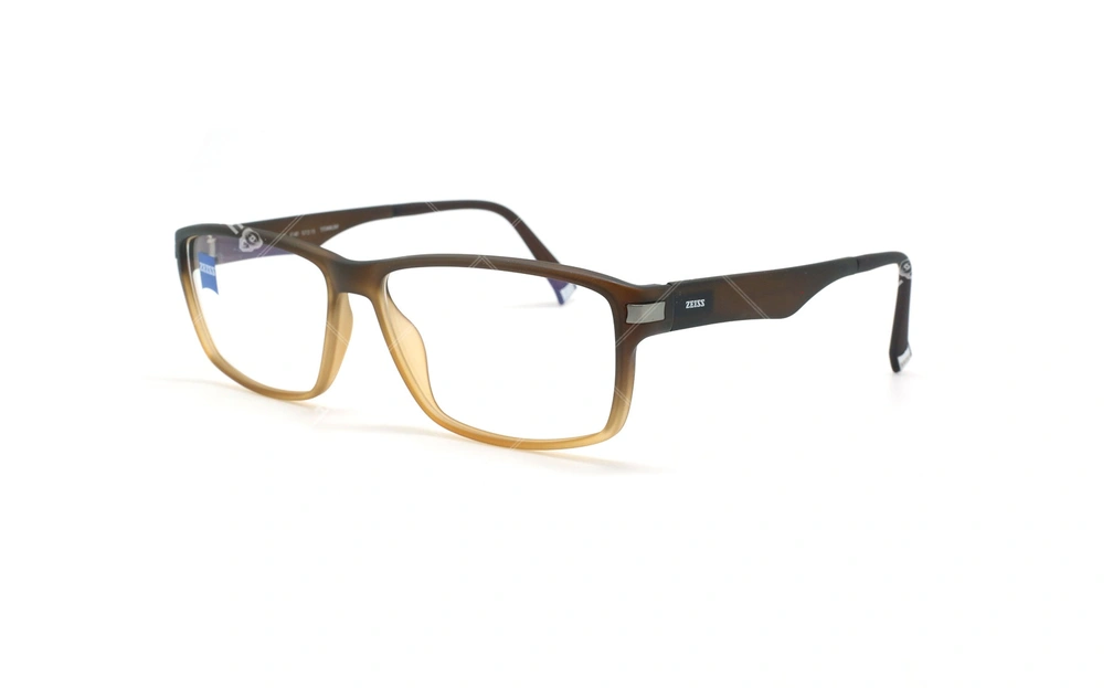 عینک طبی کائوچویی زایس ZEISS ZS20002 - قهوه ای طیف دار - عکاسی وحدت - زاویه سه رخ 