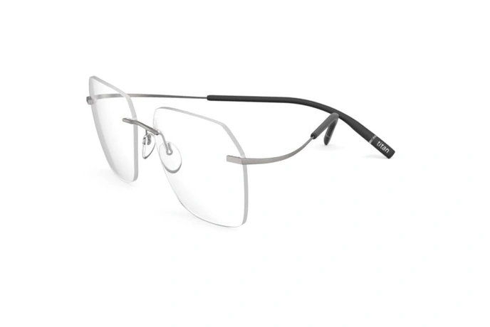 عینک طبی گریف مربعی سیلوئت - 5541 Silhouette Tma The Icon - نقره ای - عکاسی وحدت - زاویه سه رخ 