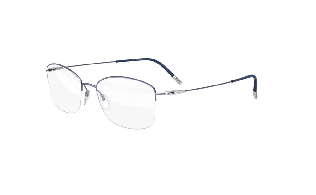 عینک طبی زیرگریف سیلوئت -4551 Silhouette titan - آبی نقره ای - عکاسی وحدت - زاویه سه رخ