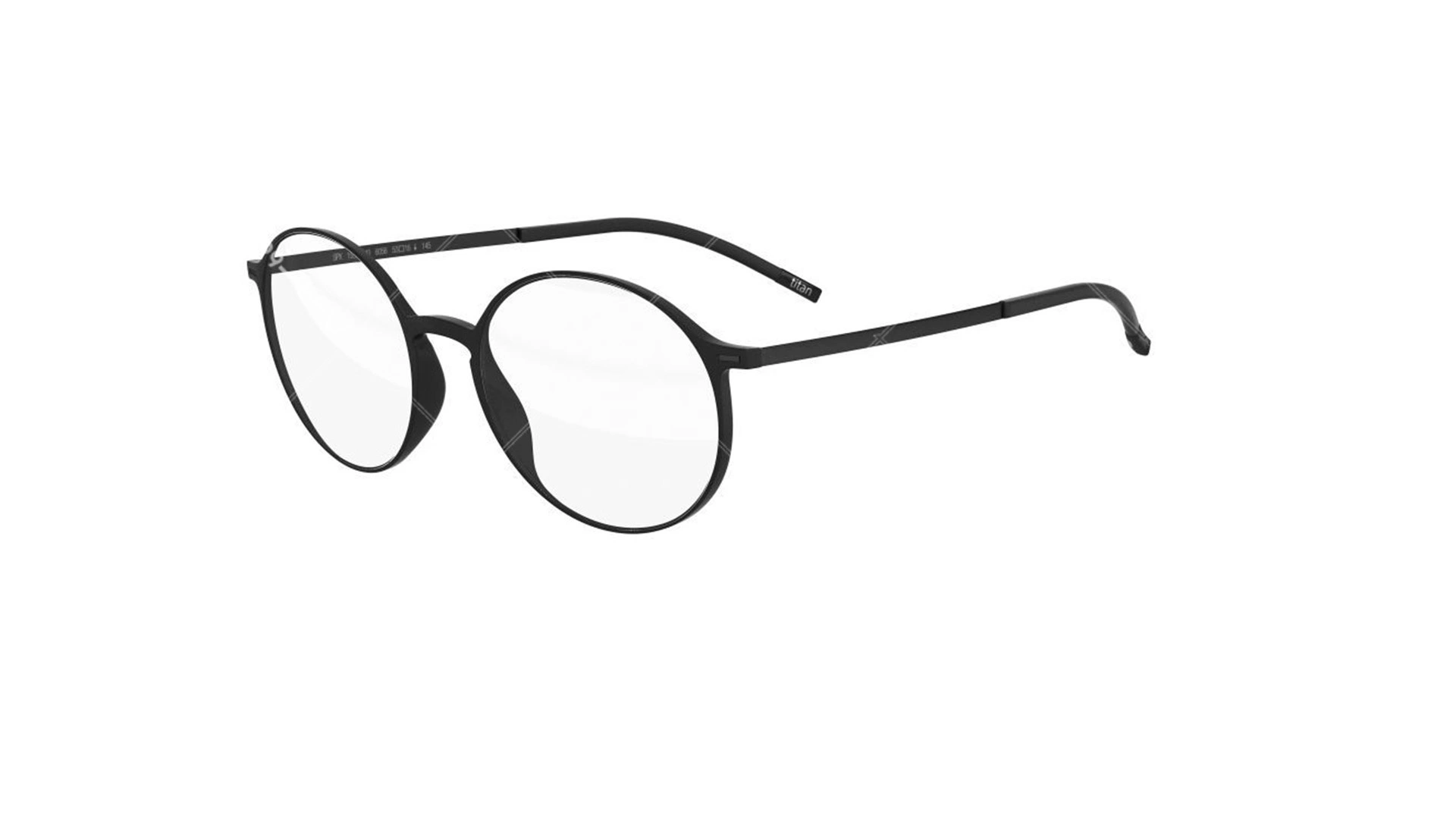 عینک طبی گرد سیلوئت -2901 Silhouette URBAN - مشکی - عکاسی وحدت - زاویه سه رخ