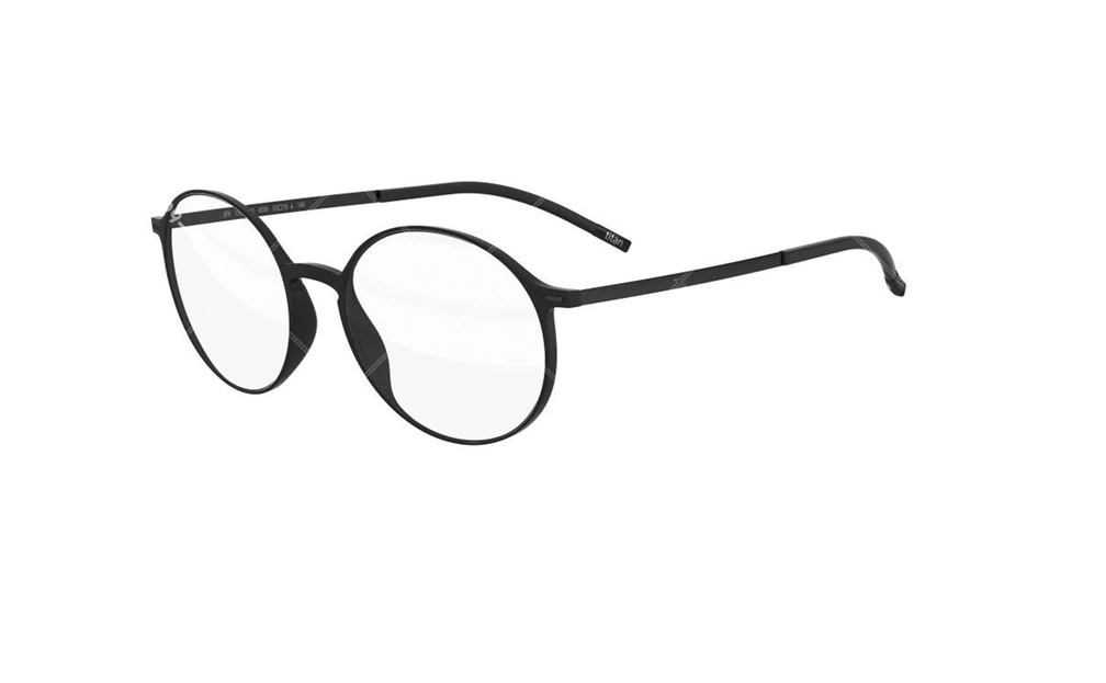 عینک طبی گرد سیلوئت -2901 Silhouette URBAN - مشکی - عکاسی وحدت - زاویه سه رخ 