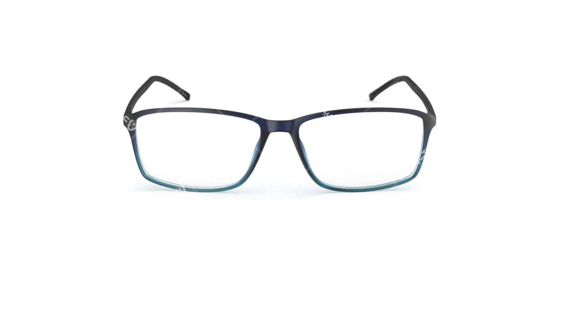 عینک طبی مستطیلی سیلوئت -2893 Silhouette SPX - مشکی آبی - عکاسی وحدت - زاویه روبرو