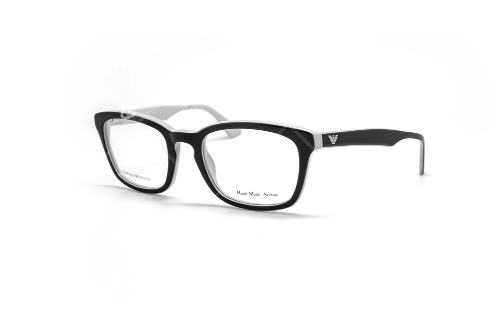عینک طبی مربعی امپریو آرمانی - Emporio Armani EA9673 - مشکی سفید - عکاسی وحدت - زاویه سه رخ 