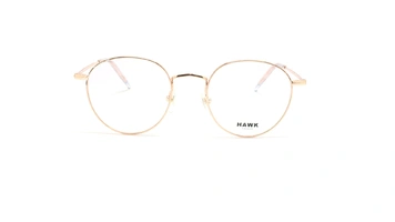 عینک طبی گرد هاوک - HAWK HW7145 - طلایی - عکاسی وحدت - زاویه روبرو