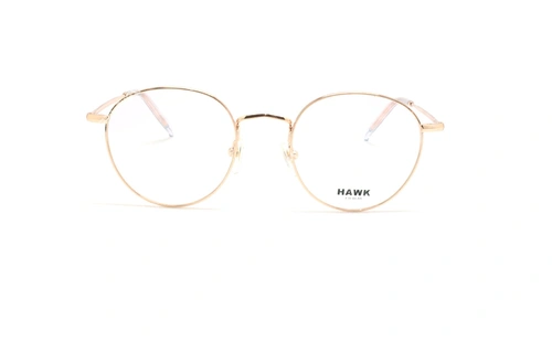عینک طبی گرد هاوک - HAWK HW7145 - طلایی - عکاسی وحدت - زاویه روبرو