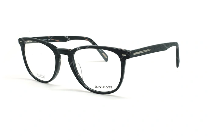عینک طبی کائوچویی دیویدوف DAVIDOFF 91066 - مشکی مات - عکاسی وحدت - زاویه سه رخ 