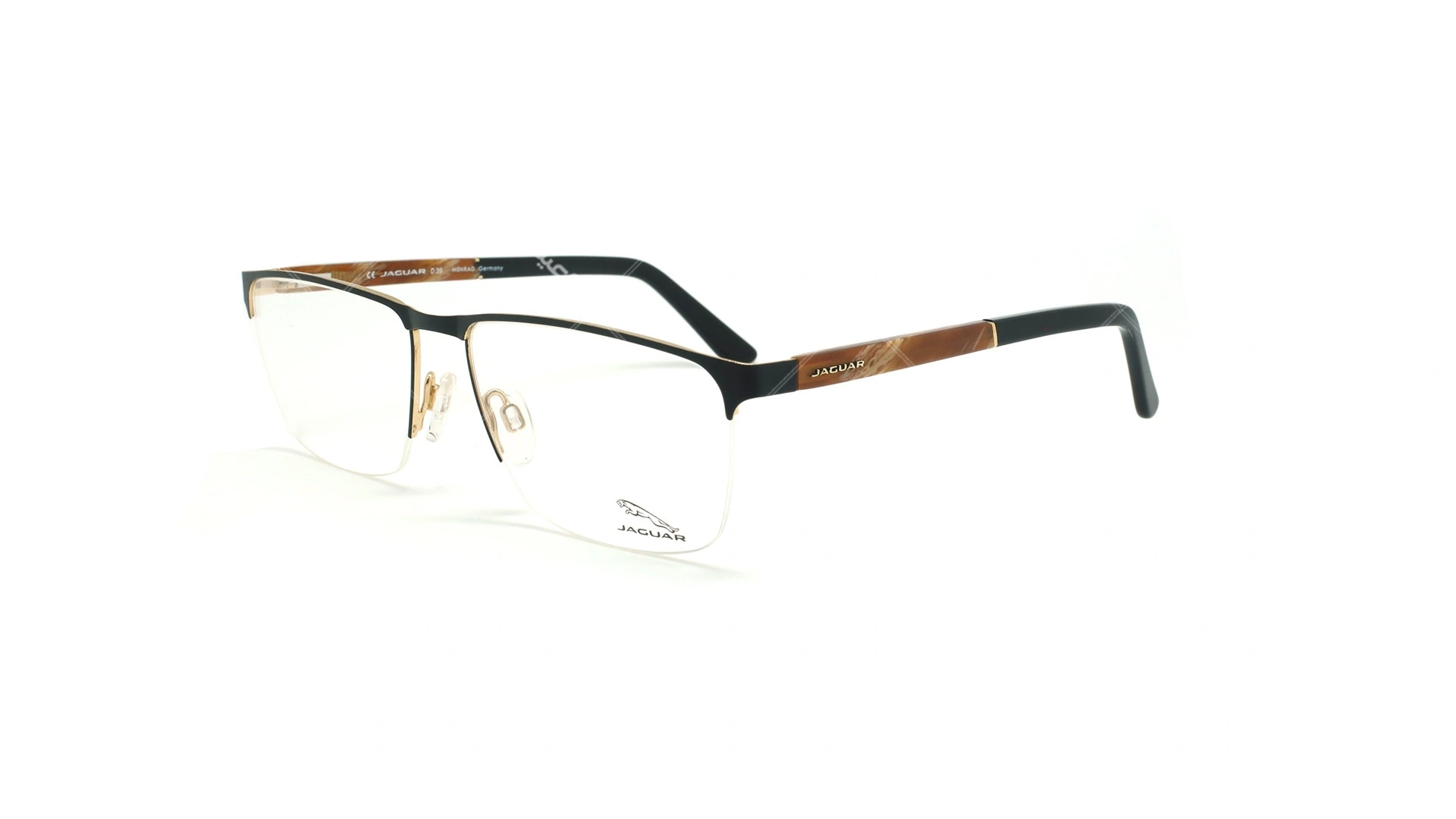عینک طبی زیرگریف جگوار JAGUAR 33089 - مشکی طلایی - عکاسی وحدت - زاویه سه رخ