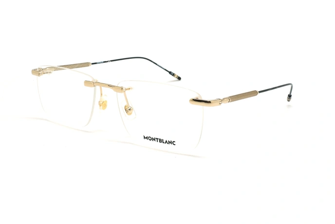 عینک طبی گریف مون بلان - MONTBLANC MB0049O - طلایی - عکاسی وحدت - زاویه سه رخ 