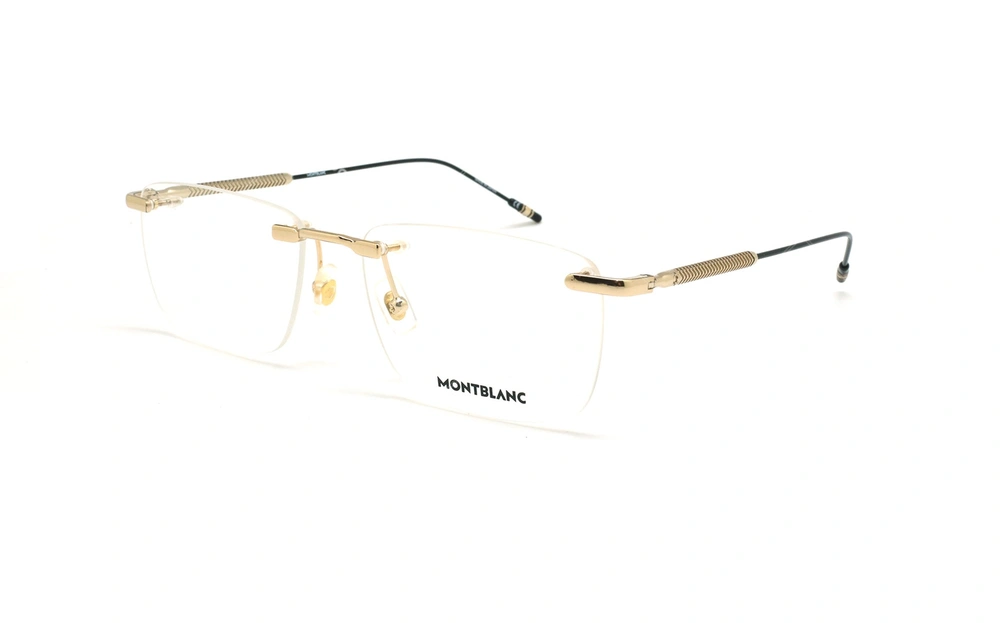 عینک طبی گریف مون بلان - MONTBLANC MB0049O - طلایی - عکاسی وحدت - زاویه سه رخ 