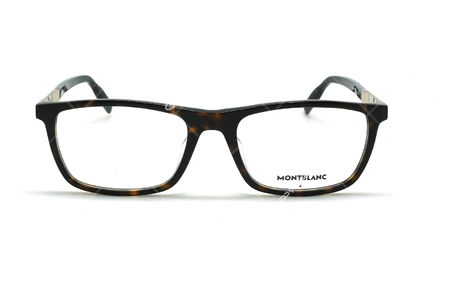 عینک طبی فلزی زیر گریف مونت بلانک - MONTBLANC MB0021O -قهوه ای هاوانا - عکاسی وحدت - زاویه روبرو