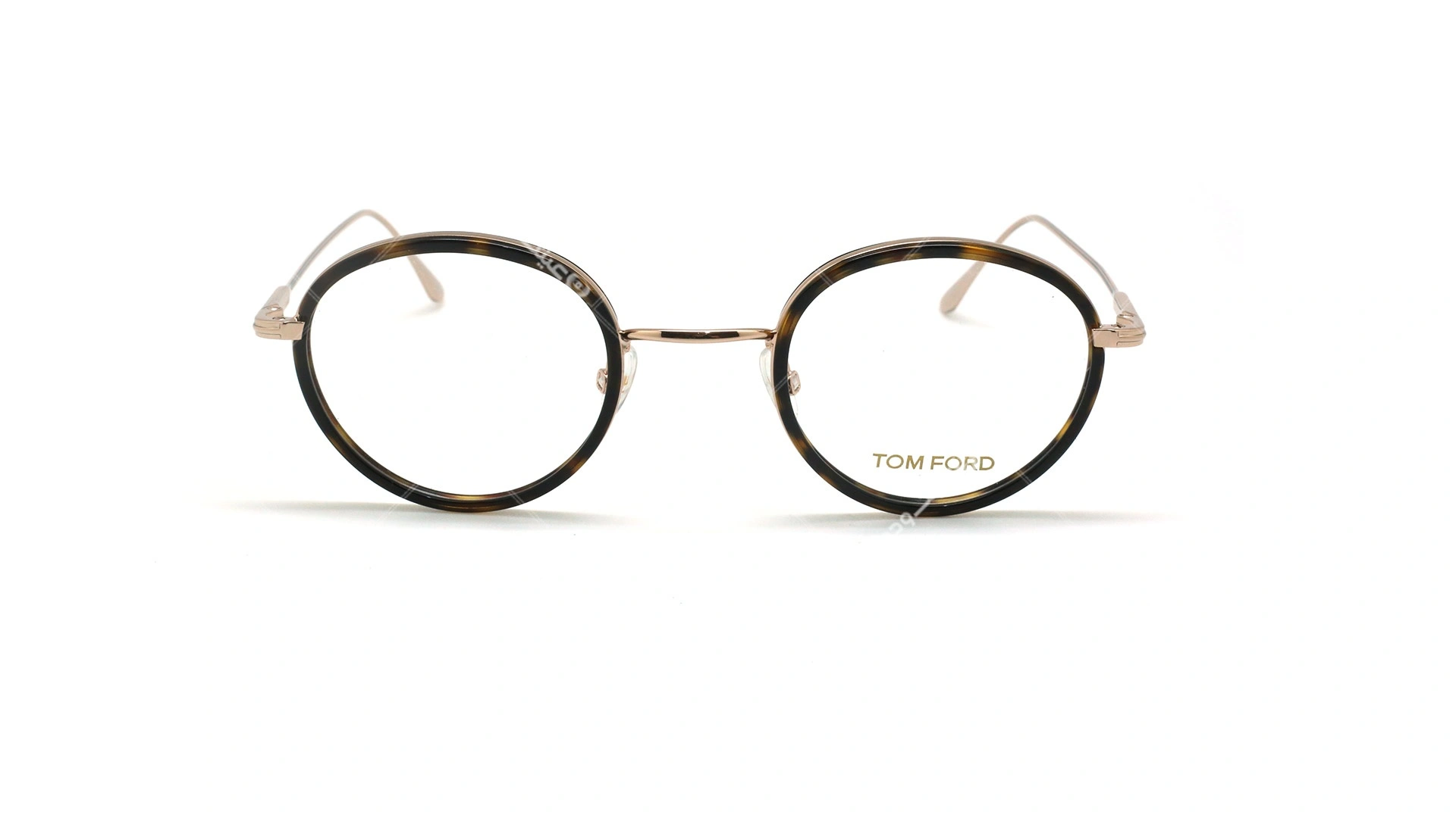 عینک طبی بیضی تام فورد - TOM FORD TF5521 - قهوه ای طلایی - عکاسی وحدت - زاویه روبرو