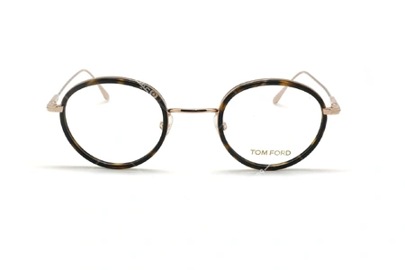 عینک طبی بیضی تام فورد - TOM FORD TF5521 - قهوه ای طلایی - عکاسی وحدت - زاویه روبرو
