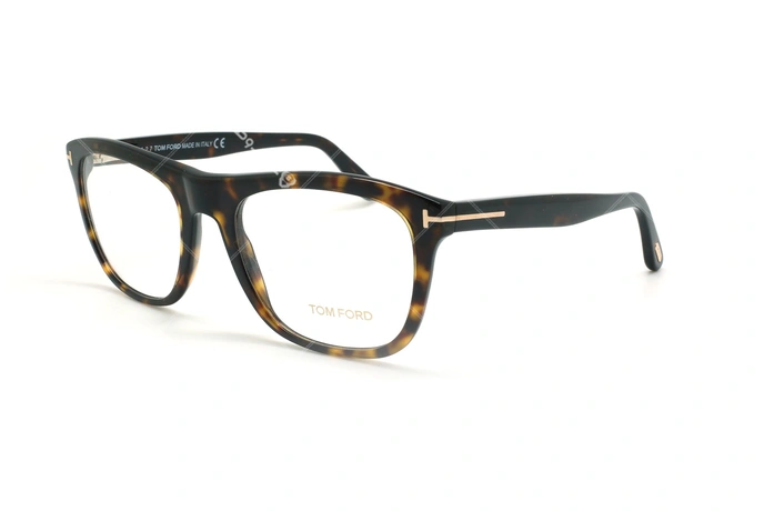 عینک طبی گربه ای تام فورد - TOM FORD FT5480 - قهوه ای هاوانا - عکاسی وحدت - زاویه سه رخ 