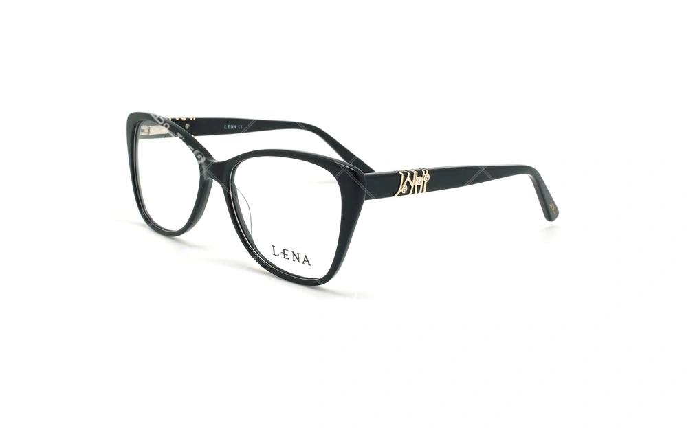 عینک طبی پروانه ای لنا - LENA LE507 -مشکی نگین دار - عکاسی وحدت - زاویه سه رخ 