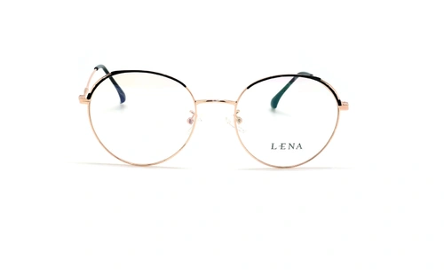 عینک طبی بیضی لنا - LENA LE484 - طلایی مشکی - عکاسی وحدت - زاویه روبرو