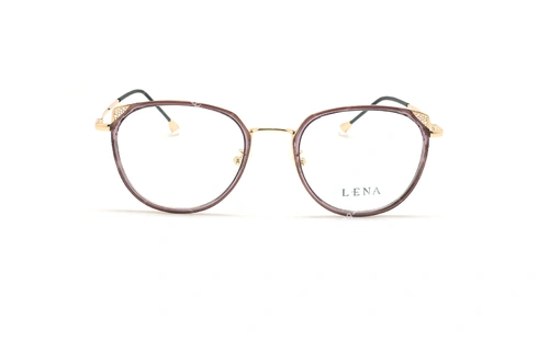 عینک طبی گربه ای لنا - LENA LE480 - طلایی بفش - عکاسی وحدت - زاویه روبرو