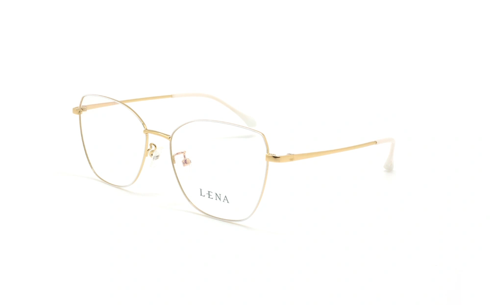 عینک طبی گربه ای لنا - LENA LE502 - طلایی سفید- طلایی صورتی - عکاسی وحدت - زاویه سه رخ 