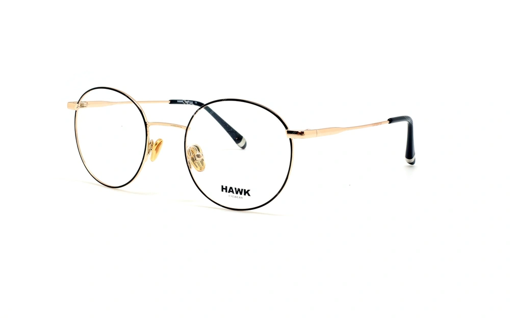 عینک طبی فلزی هاک - HAWK HW 7233 - عینک وحدت - عکس زاویه سه رخ