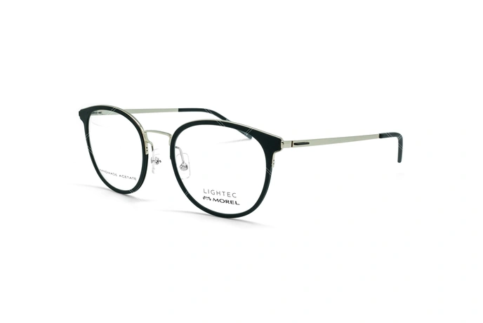 عینک طبی گربه  لایتک -  LIGHTEC 30181L - عکاسی وحدت - مشکی نقره ای - عسلی - عکس زاویه سه رخ