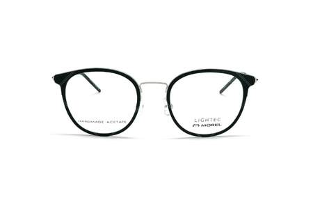 عینک طبی گربه  لایتک -  LIGHTEC 30181L - عکاسی وحدت - مشکی نقره ای  - عکس زاویه روبرو