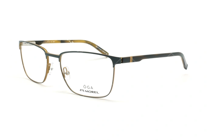 عینک طبی مستطیلی اوگا - OGA 10111O - مشکی بژ - عکاسی وحدت - زاویه سه رخ