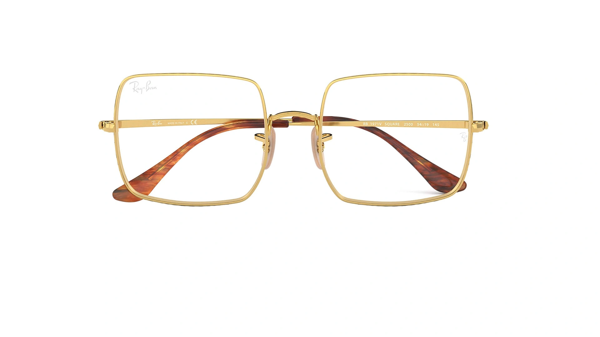 عینک طبی مربعی ری بن - SQUARE RB1971 OPTICS- رنگ طلایی - عکس زاویه روبرو