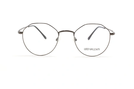 عینک طبی چندضلعی لئوولنتی - LEO VALENTI LV447 - فریم نقره ای  - عکاسی وحدت - عکس زاویه روبرو
