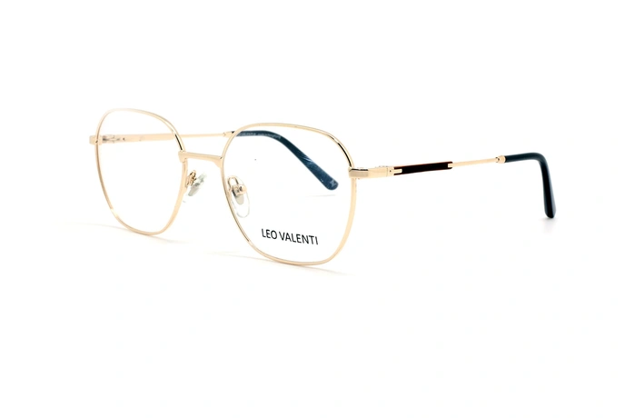 عینک طبی لئو ولنتی - LEOVALENTI LV444 - فریم طلایی - عکاسی وحدت - عگس زاویه سه رخ