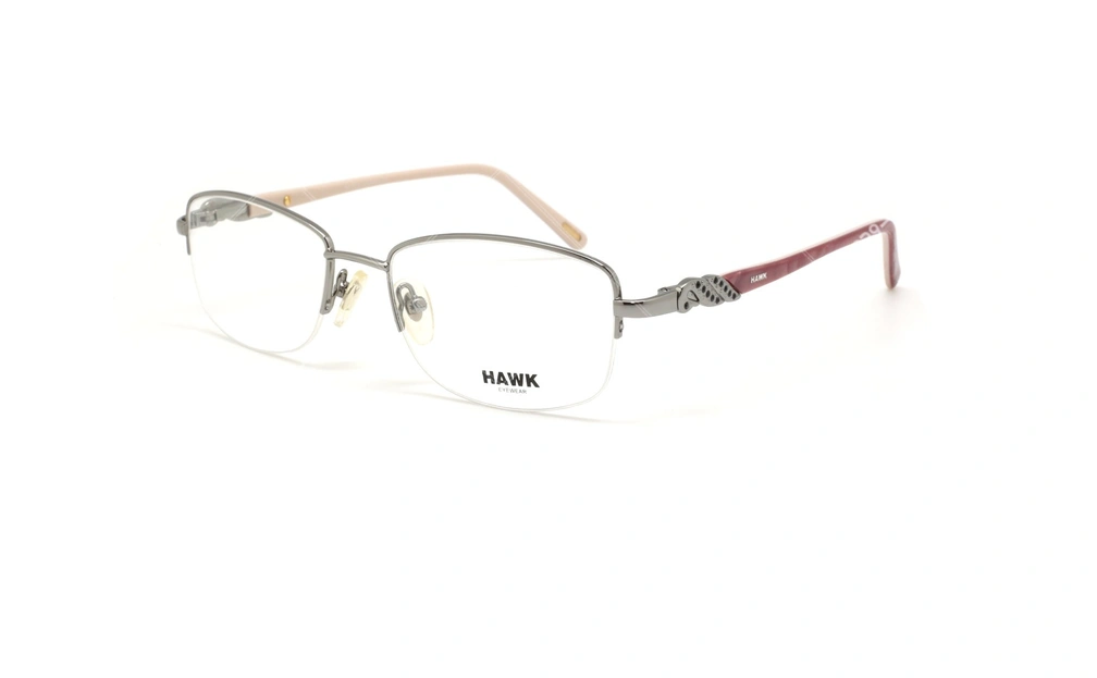عینک طبی زیرگریف هاوک - HAWK HW6982 - رنگ فریم نقره ای- عکاسی وحدت - عکس زاویه سه رخ