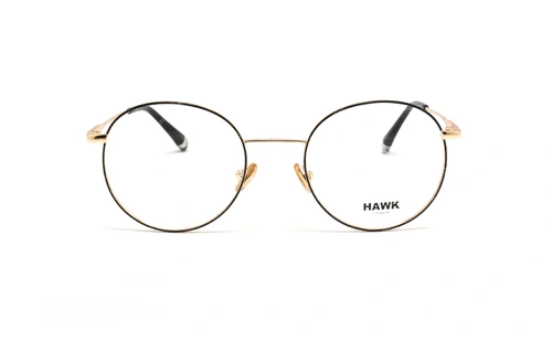 عینک طبی فلزی هاوک - HAWK HW7234 - رنگ مشکی طلایی - عکاسی وحدت - عکس زاویه روبرو