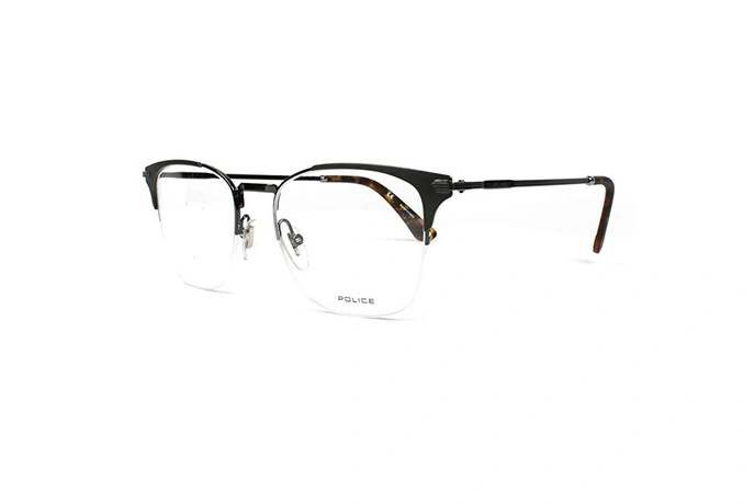 عینک طبی زیرگریف پلیس - رنگ طلایی - اپتیک وحدت - عکس از زاویه سه رخ