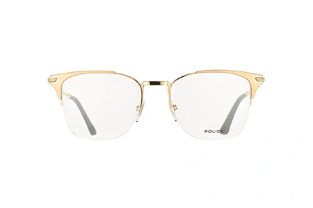 عینک طبی زیرگریف پلیس - رنگ طلایی - اپتیک وحدت - عکس از زاویه روبرو