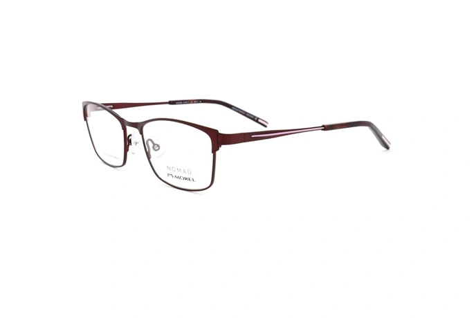 عینک طبی نوماد - فلزی زرشکی رنگ - زاویه سه رخ