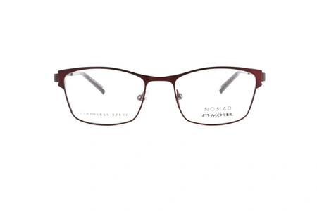 عینک طبی نوماد - فلزی زرشکی رنگ - زاویه روبرو