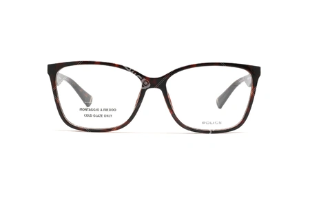 عینک طبی مربعی شکل قهوه ای هاوانا پلیس VPL504N - عکاسی وحدت - زاویه رو به رو