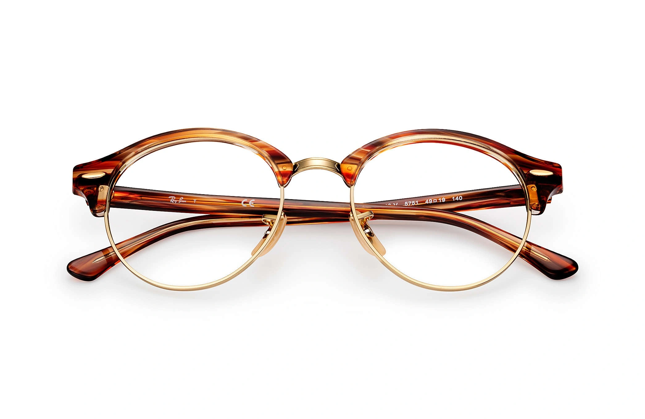 عینک طبی کلاب راند ray ban - قهوه ای روشن هاوانا - زاویه روبرو