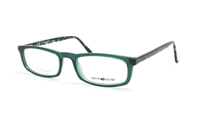 عینک مطالعه نیمه مستطیلی سنترو استایل فریم مستطیلی کائوچویی سبز رنگ - عکس از زاویه سه رخ