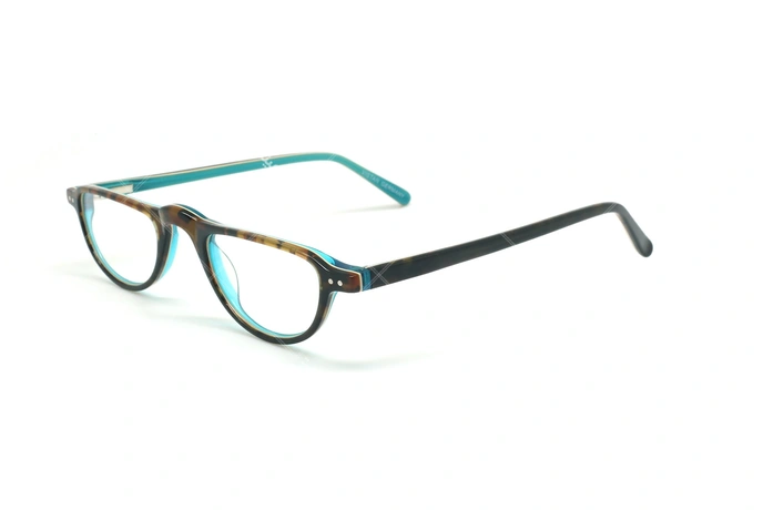 عینک مطالعه نیمه ویستان VISTAN 6460 - عکاسی وحدت - قهوه ای آبی - زاویه سه رخ 