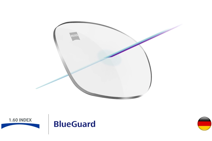 عدسی زایس بلوگارد نیمه فشرده - Zeiss BlueGaurd 1.60 - زایس بلوگارد 1.60